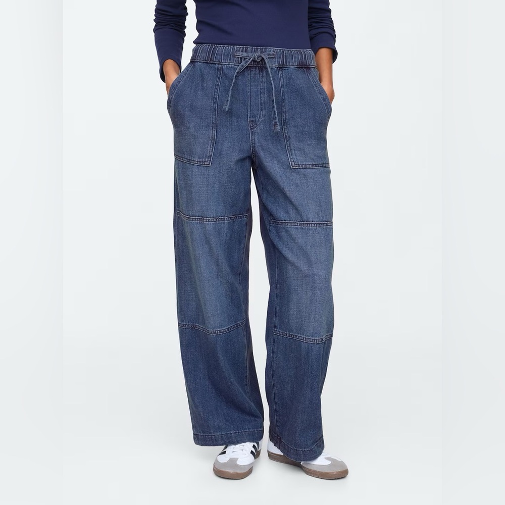 NWT GAP High Rise Seamed Wide-Leg Pull-On Jeans